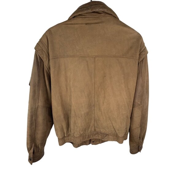 Vintage Brown Leather Midway Bomber Jacket Coat - Picture 2 of 10